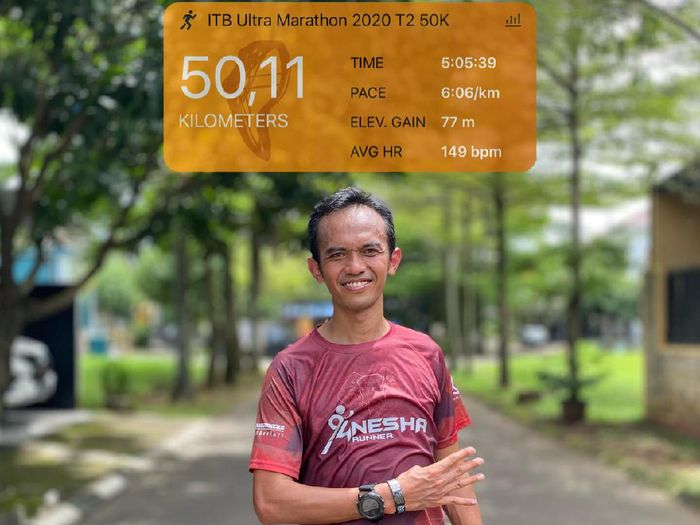 Ketua Pelaksana BNI-ITB Virtual Ultra Marathon Ahmad Shalahuddin Zulfa yang akrab disapa Danang berhasil menyelesaikan lari marathonnya sejauh 50 Km di Tangerang Ketua Pelaksana BNI-ITB Virtual Ultra Marathon Ahmad Shalahuddin Zulfa yang akrab disapa Danang berhasil menyelesaikan lari marathonnya sejauh 50 Km di Tangerang
