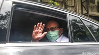 Dirut Jasa Marga Subakti Syukur meninggalkan kantor Komnas HAM usai memberikan keterangan.