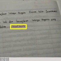 Waduh, itu jawaban atau status Facebook sih pakai ada read more segala. Ada-ada saja nih si adek.. Foto: 1cak.com
