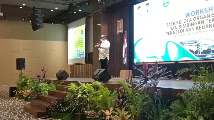 Gubsu Edy Rahmayadi di acara KONI (Ahmad Arfah-detikcom)