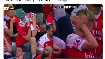Fans Arsenal beberapa tidak tega lagi melihat laga tim kesayangannya. Foto: Twitter