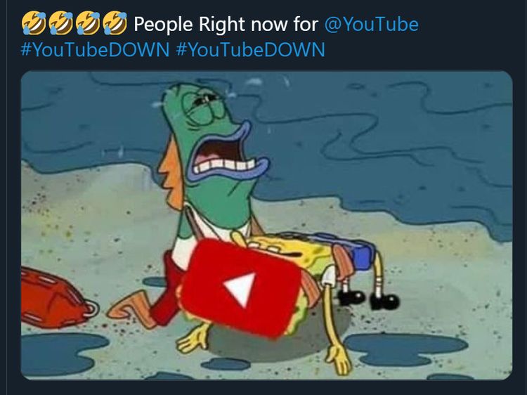 YouTube dkk Tumbang Ramai Jadi Bahan Meme Netizen