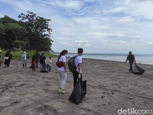 Dukung Pelestarian Geopark Ijen, Komunitas Banyuwangi Bersih- Bersih Pantai