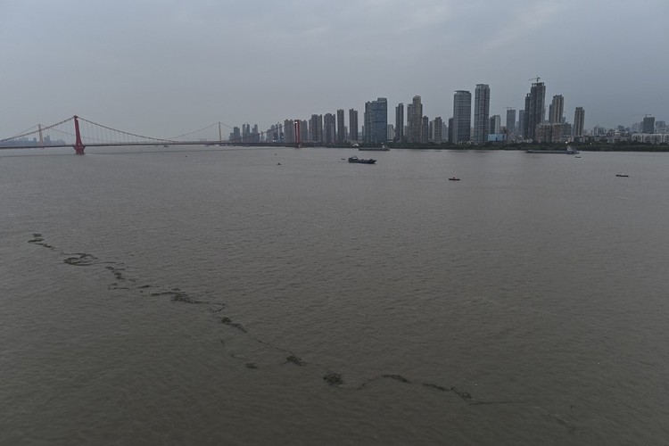View Sungai Yangtze di Wuhan  (Photo by Hector RETAMAL / AFP)