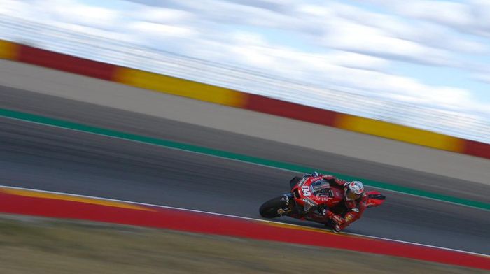 Dovizioso Ducatis Italian rider Andrea Dovizioso takes part in the second free practice session of the MotoGP race of the Grand Prix of Teruel at the Motorland circuit in Alcaniz on October 23, 2020. (Photo by PIERRE-PHILIPPE MARCOU / AFP)