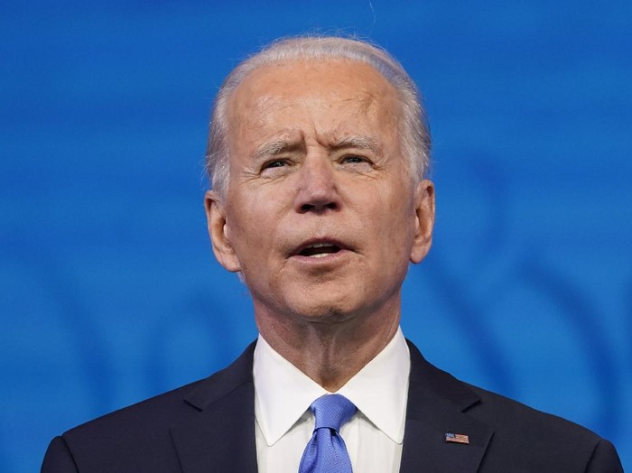President-elect Joe Biden speaks after the Electoral College formally elected him as president, Monday, Dec. 14, 2020, at The Queen theater in Wilmington, Del. (AP Photo/Patrick Semansky)