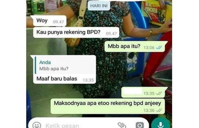 Chatnya sama-sama pakai singkatan bikin jadi sama-sama bingung kan. Auto bengek! Foto: Twitter