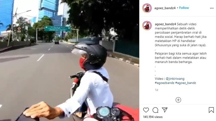 Pengguna skuter listrik nyaris jadi korban jambret