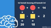 Coba isi kotak kosong sehingga menghasilkan jawaban yang tertera. Kalau kepala terasa nyut-nyutan, mungkin tandanya otak kelelahan.