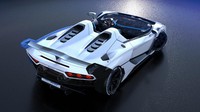 Keseluruhan bodi mobil ini dibalut material serat karbon, yang membuat bobotnya terpangkas signifikan. Dibanding varian lainnya, Lamborghini SC20 tampak lebih sangar dengan model atap terbuka. Foto: Lamborghini