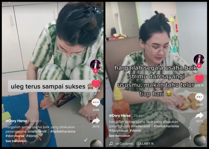 So Sweet! Nella Kharisma Rela Ngulek Sambal Pagi-pagi Buat Dory Harsa