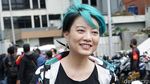 Gaya Leony Trio Kwek Kwek Berambut Biru