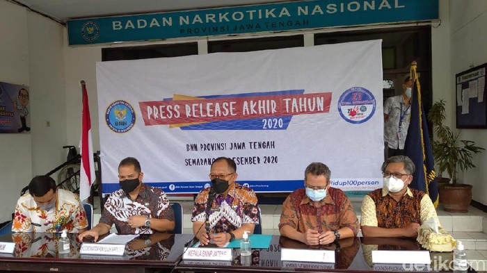 Rilis akhir tahun BNNP Jateng, Jumat (18/12/2020).