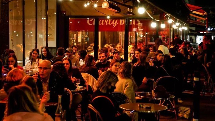 Paris cafes in October before curfew measures were imposed Ludovic MARIN AFP/File