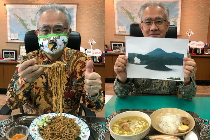 Dubes Jepang Makan Siang Pakai Makanan Indonesia