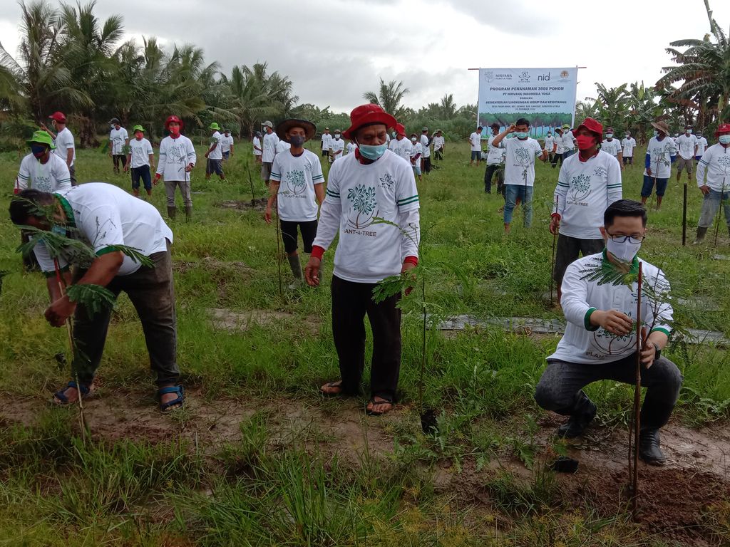 Kegiatan Menanam Pohon PT Nirvana Indonesia Yoga di Langkat