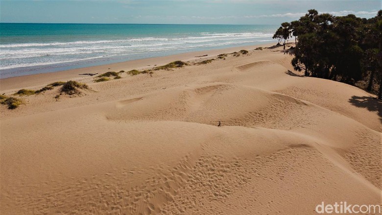 Hamparan pasir di Pantai Oetune jadi daya tarik tersendiri bagi wisatawan. Pantai itu pun cocok dijadikan tempat berselancar karena ombaknya yang tinggi.