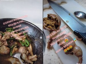 Apes! Wanita Ini Makan Ati Ampela yang Masih Ada Kotoran Ayam