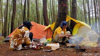 Memasak secara outdoor tentunya akan menguji skill memasak traveler. Tapi justru pengalaman itulah yang dicari. Untuk berkemah di hitan pinus Lembanna itu, wisatawan harus menempuh perjalanan 3 jam lamanya atau sekitar 100 km dari Kota Makassar. (Ibnu Munsir/detikTravel)