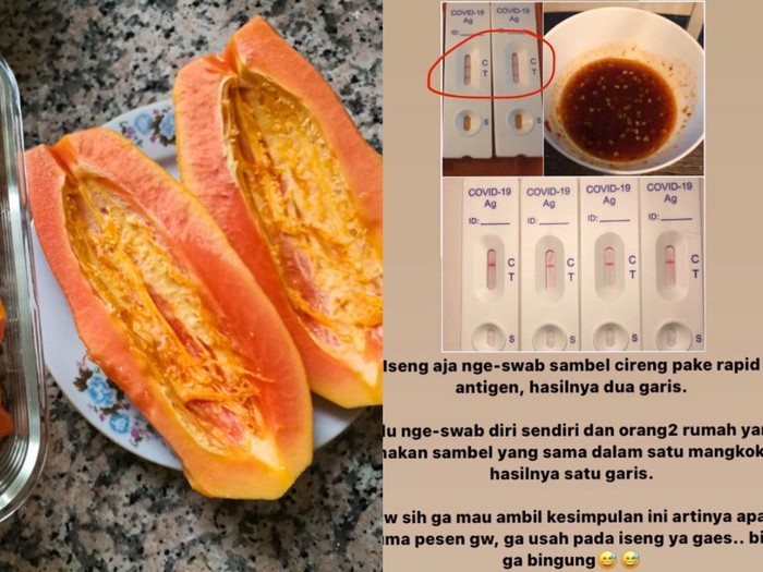 Makanan dinyatakan positif COVID-19 Waduh! Sambal Cireng dan Pepaya Dinyatakan Positif COVID-19