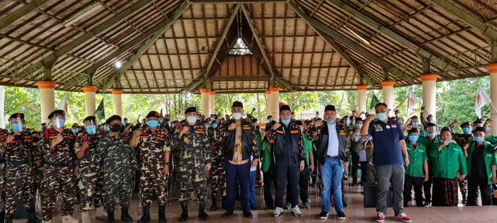 Wakil Ketua MPR RI Jazilul Fawaid saat memberikan materi Sosialisasi Empat Pilar MPR bersamaan dengan Rakorwil Banser DKI Jakarta di Balai Diklat Karya Nyata Cinagara, Caringin,  Bogor