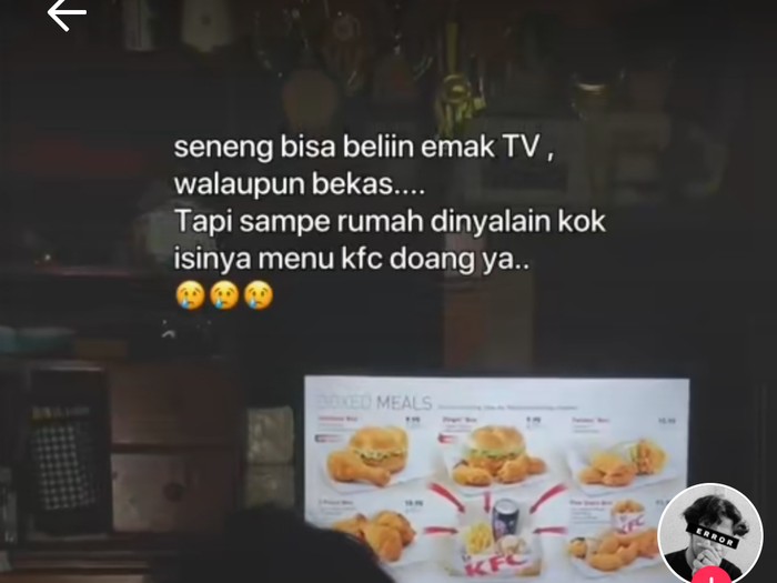Beli Hadiah TV Buat Ibu, Ternyata Tayangannya Menu KFC