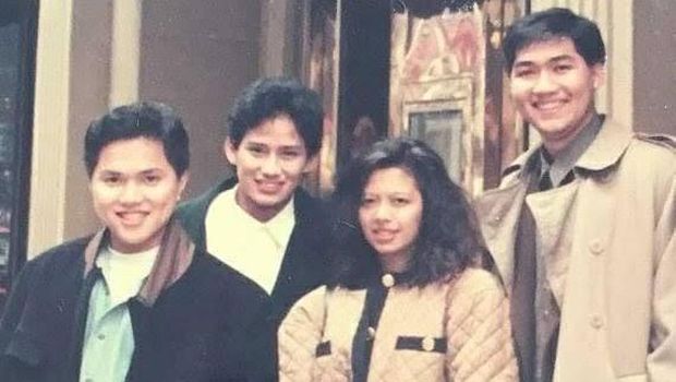 Foto lawas 3 sekawan Erick Thohir, Sandiaga Uno dan M Lutfi yang kini di kabinet Presiden Jokowi (Instagram Erick Thohir).