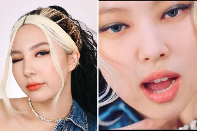 Penampilan ikonik Jennie Blackpink di era How You Like That banyak ditiru para beauty vlogger. Pemilik akun Instagram @deviennaaa itu pun tak ingin ketinggalan. Kali ini ia mengenakan wig agar bisa semakin mirip dengan pelantun Solo itu.Foto: Instagram/YouTube Devienna