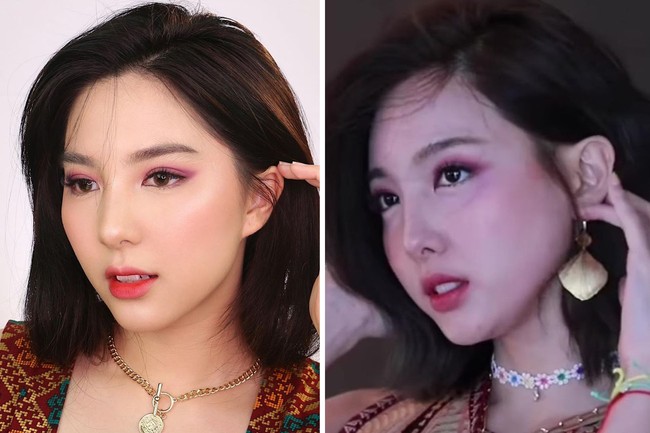 Salah satu yang dibilang paling mirip adalah gaya Nayeon dalam video klip More & More. Sebelumnya wanita itu memang sering mendapat komentar bahwa ia mirip dengan personel TWICE di kolom komentar. Foto: Instagram/YouTube Devienna