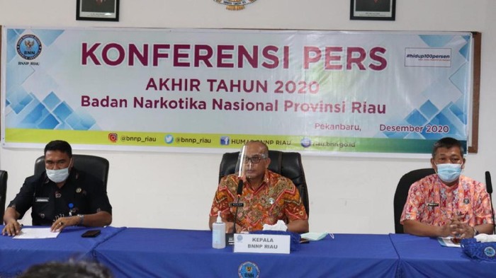 Konferensi pers di BNN Riau (Raja Adil-detikcom)