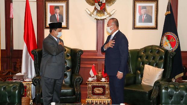 Menteri Pertahanan Prabowo Subianto bertemu Menteri Luar Negeri Turki Mevlut Cavusoglu (Tangkapan Layar Twitter @MevlutCavusoglu)