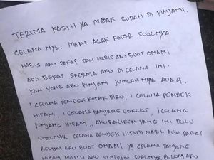 Surat Pencuri yang kembalikan Celana Dalam, Isinya Bikin Geleng-geleng Kepala
