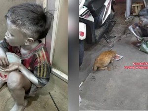 Bocah Silver Ini Menahan Lapar Demi Beri Makan Kucing Jalanan
