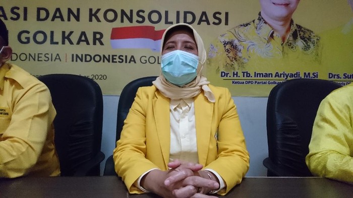 Calon Wali Kota Cilegon, Ratu Ati Marliati terpilih secara aklamasi menjadi Ketua DPD II Golkar Cilegon (M Iqbal/detikcom)