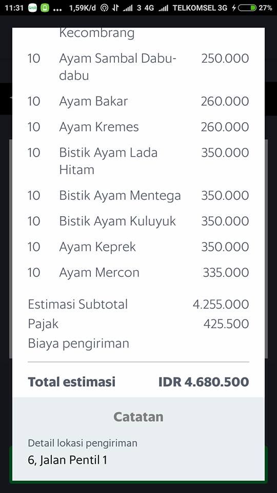 Driver Ojol Ini Dapat Order Makanan Harganya Sampai Rp 55 Juta