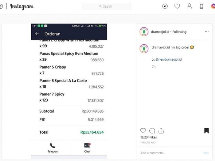 Driver Ojol Ini Dapat Order Makanan Harganya Sampai Rp 55 Juta Driver Ojol Ini Dapat Order Makanan Harganya Sampai Rp 55 Juta