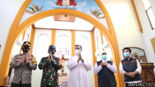 Forkopimda Jatim Cek Pengamanan dan protokol kesehatan Gereja