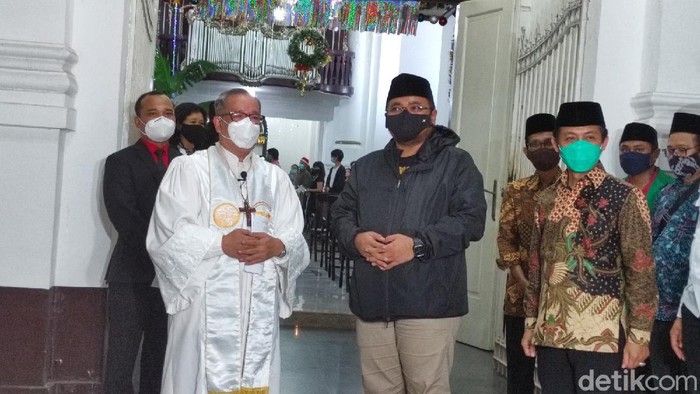 Menteri Agama (Menag) Yaqut Cholil Quomas di GPIB Immanuel atau Gereja Blenduk, Kota Semarang, Kamis (24/12/2020).
