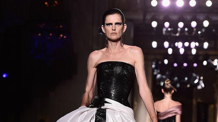 Stella Tennant PARIS, FRANCE - SEPTEMBER 24: Stella Tennant walks the runway during the Saint Laurent Womenswear Spring/Summer 2020 show as part of Paris Fashion Week on September 24, 2019 in Paris, France. (Photo by Pascal Le Segretain/Getty Images)