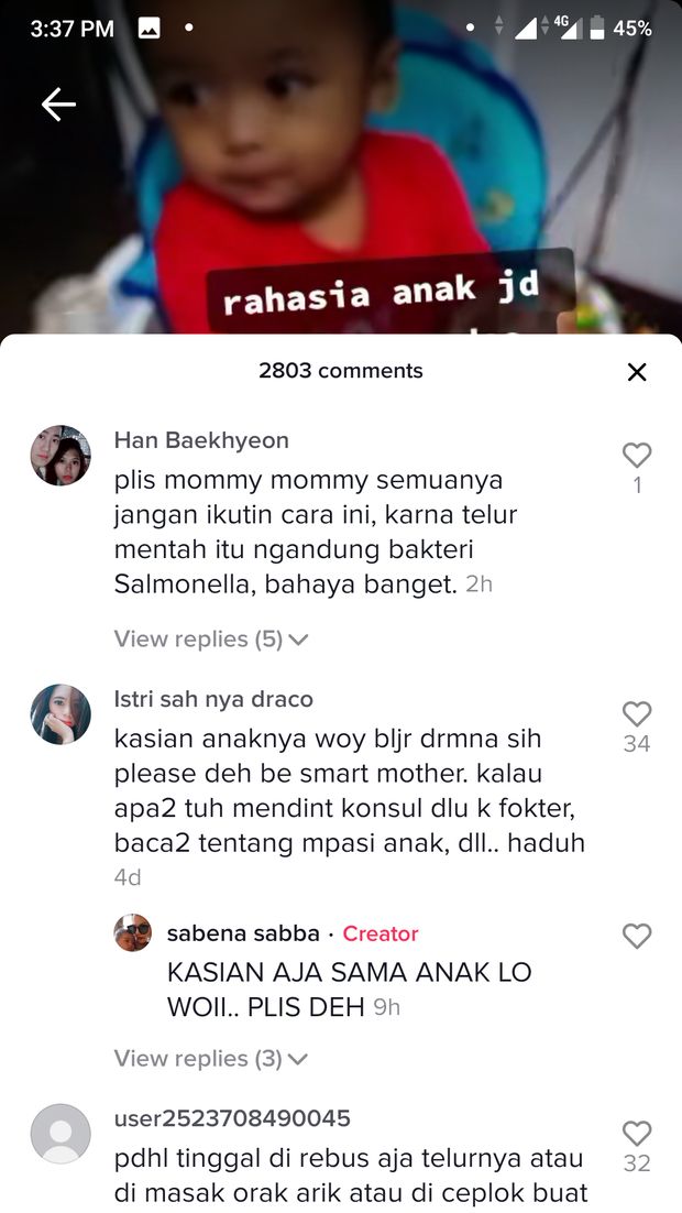 Berikan Telur Mentah Pada Bayi, Ibu Ini Dihujat Netizen