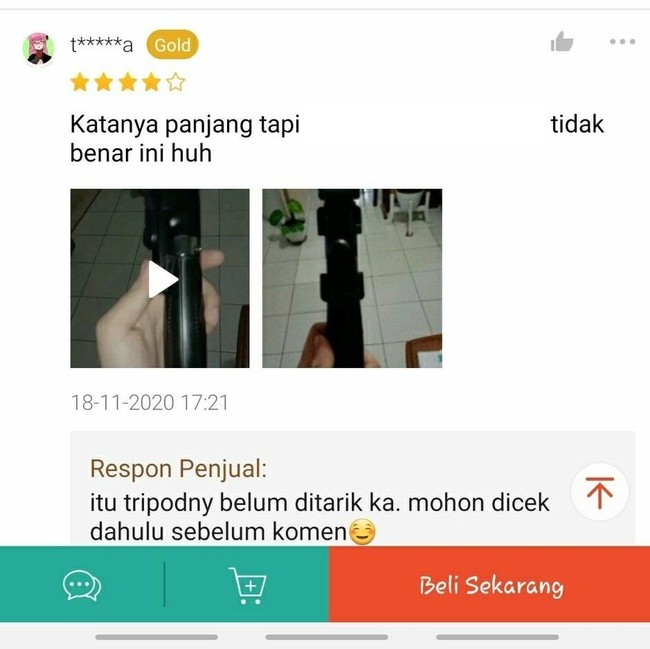 Ketahuan nih sih pembelinya belom nyoba udah langsung kasih komentar. Yang sabar ya bund.. Foto: Twitter/@txtdarionlshop