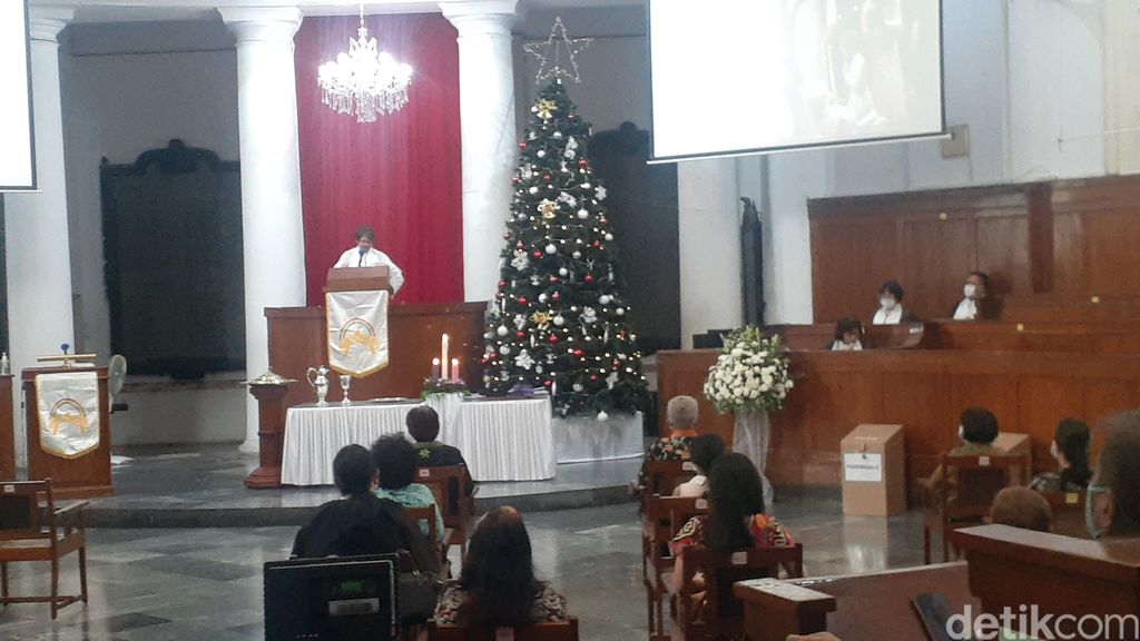 Ibadat Natal di GPIB Immanuel, Jakarta. (Afzal Nur Iman/detikcom)