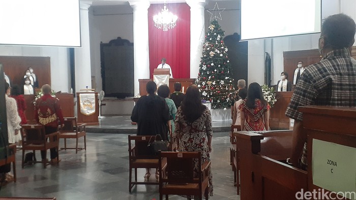 Ibadat Natal di GPIB Immanuel, Jakarta. (Afzal Nur Iman/detikcom)