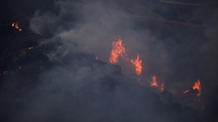 Kebakaran Hutan di California Kebakaran hutan masih terus melanda California. Hutan yang dulu rimbun dan hijau kini menghitam karena terbakar.