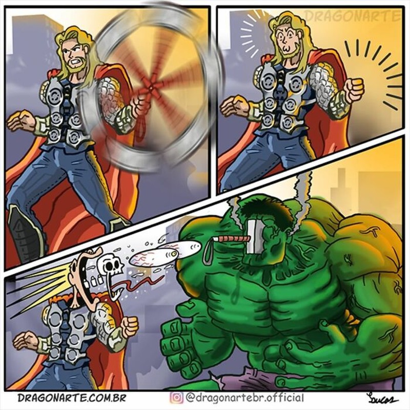 Ilustrasi superhero saat sedang libur