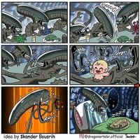 Ilustrasi superhero saat sedang libur
