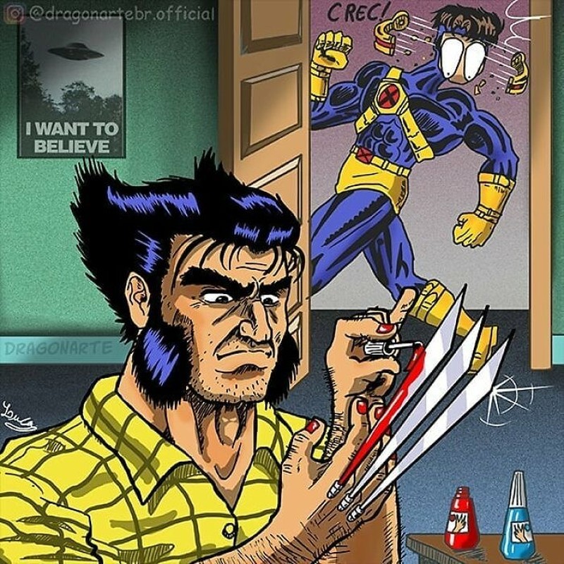 Ilustrasi superhero saat sedang libur