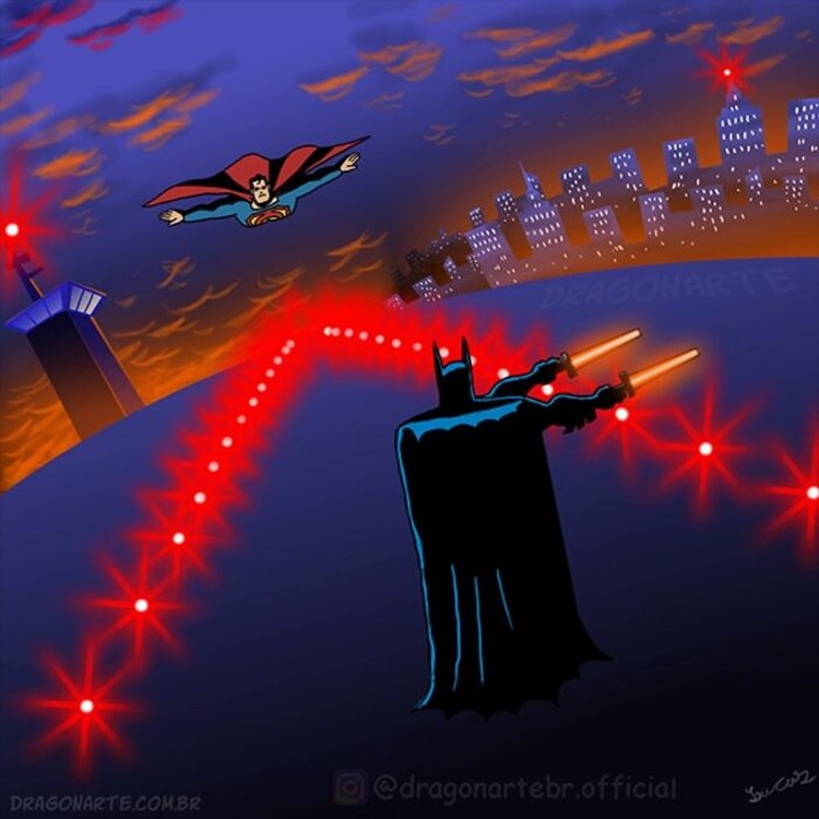 Ilustrasi superhero saat sedang libur Ilustrasi superhero saat sedang libur