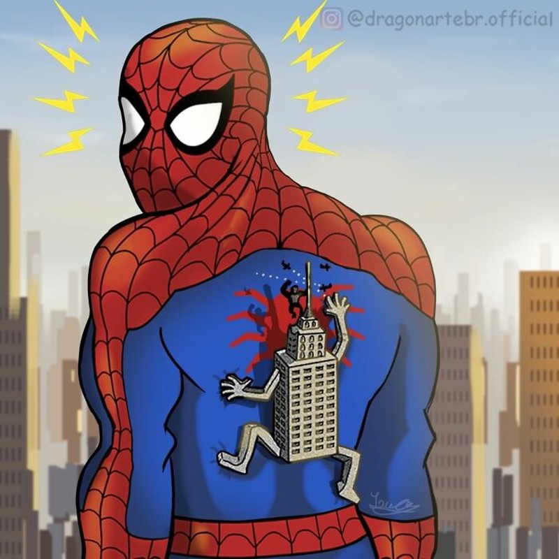 Ilustrasi superhero saat sedang libur