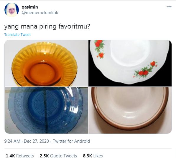 Disebut Motif Piring Orang Miskin, Netizen Pamer Piring di Twitter